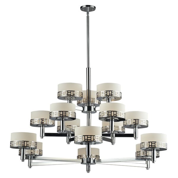 Z-Lite Elea 15 Light Chandelier, Chrome & Matte Opal 328-15-CH